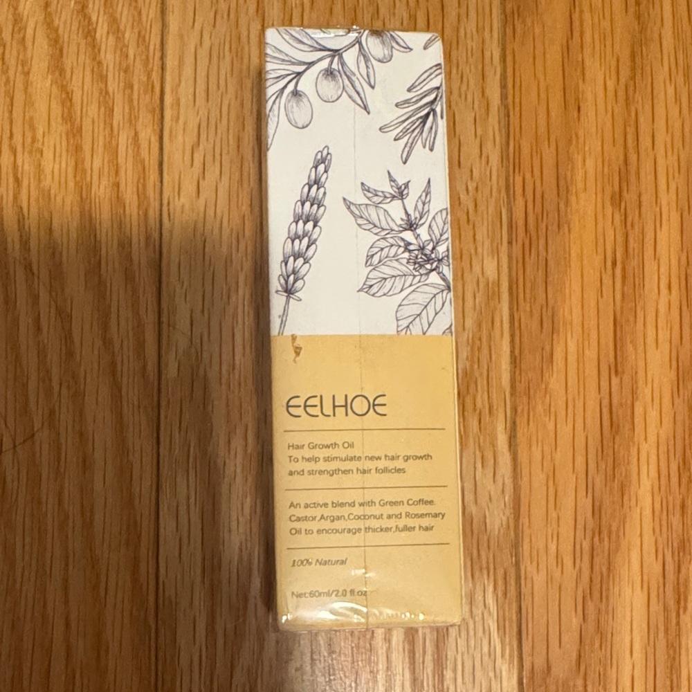 Eelhoe Hair Growth Oil - Natural Treatment with Green and Cream Design